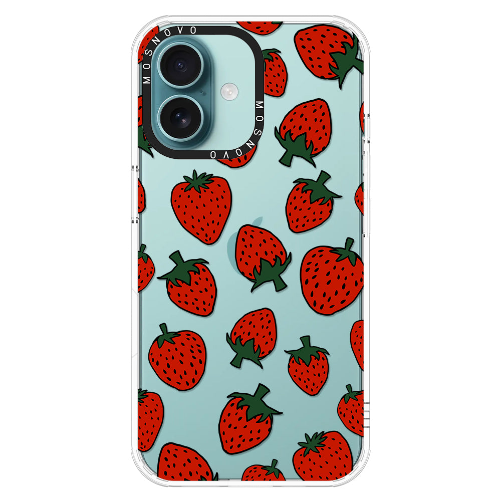 Red Strawberry Phone Case - iPhone 16 Plus Case - MOSNOVO