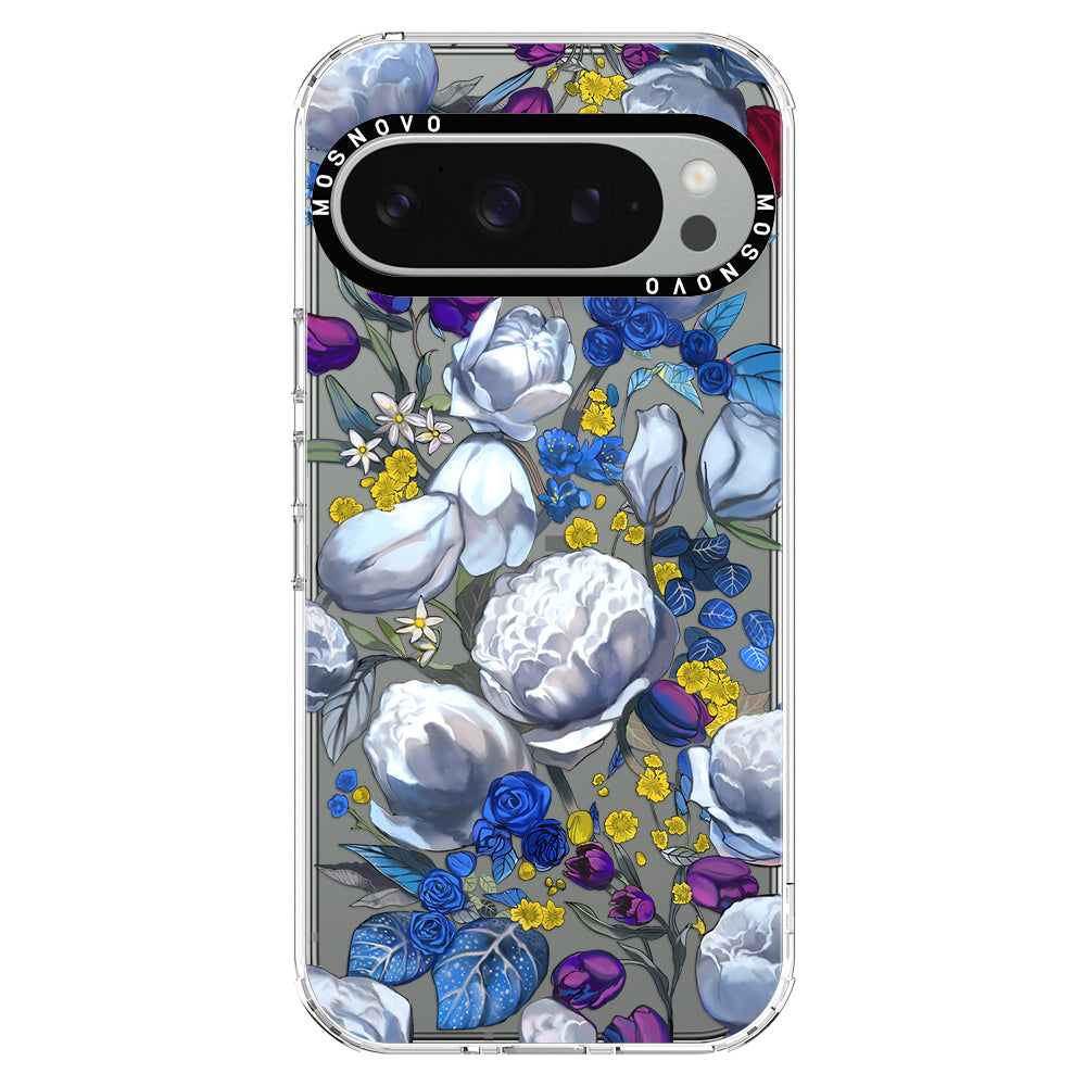 Purple Blue Floral Phone Case - Google Pixel 9 Pro Case