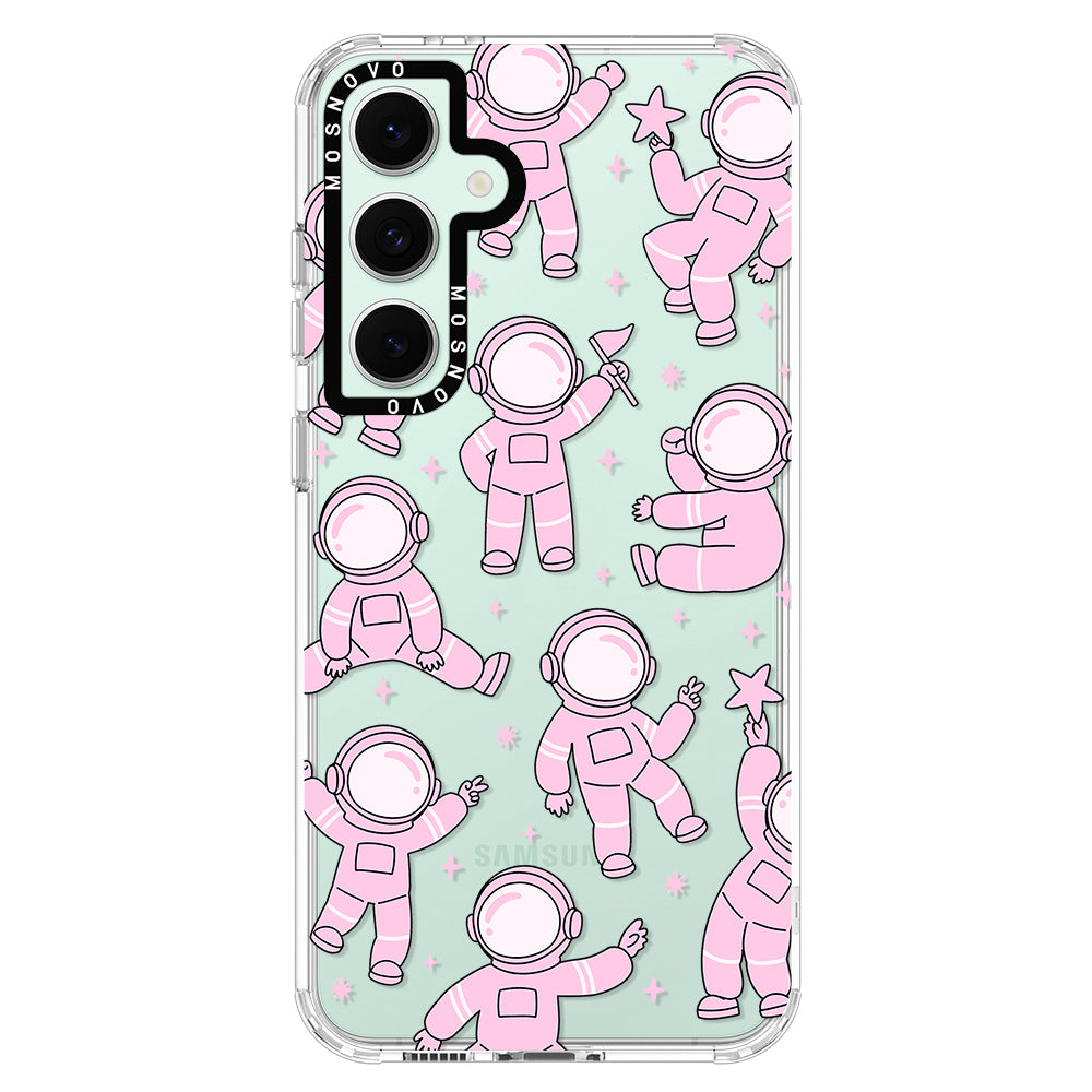 Pink Astronaut Phone Case - Samsung Galaxy S24 FE Case - MOSNOVO