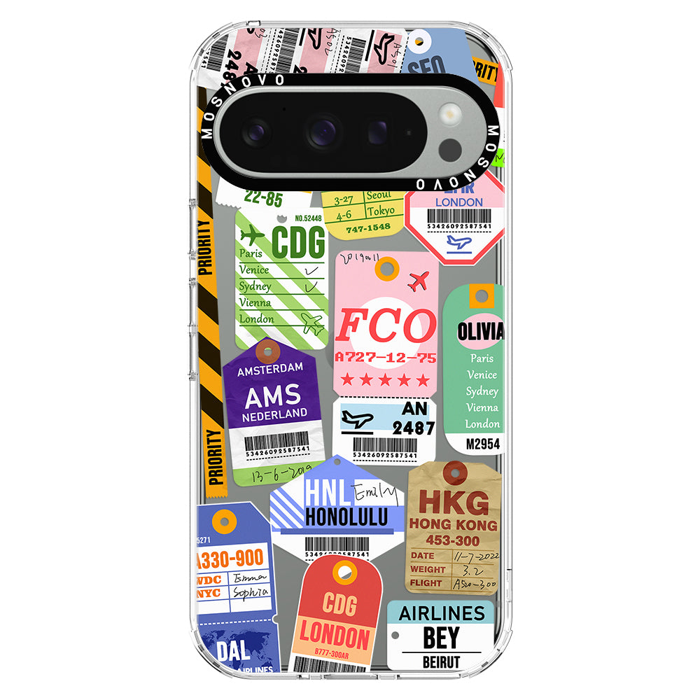 Air Ticket Labels Phone Case - Google Pixel 9 Pro Case