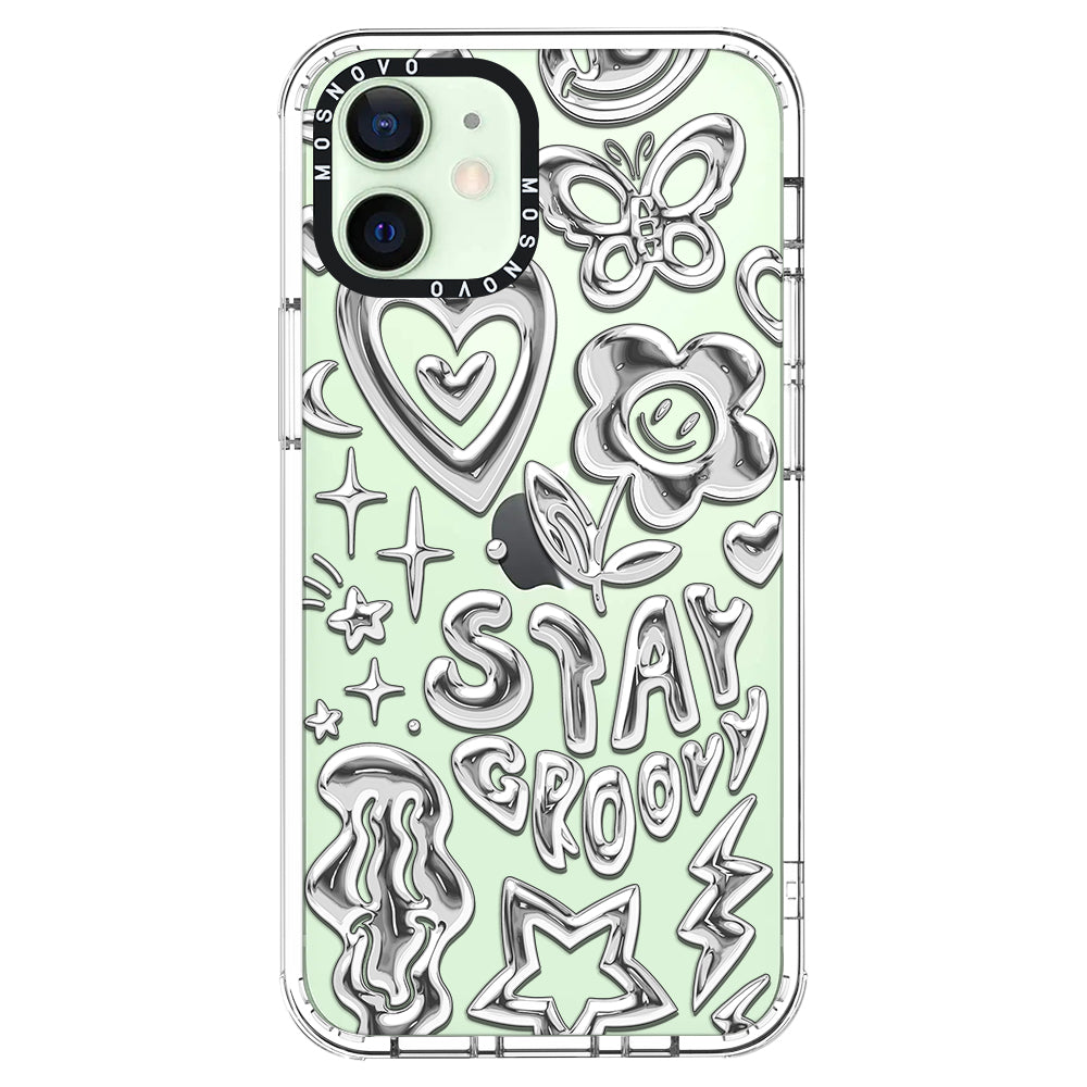 Silver Chrome Art (Flat Print) Phone Case - iPhone 12 Pro Case