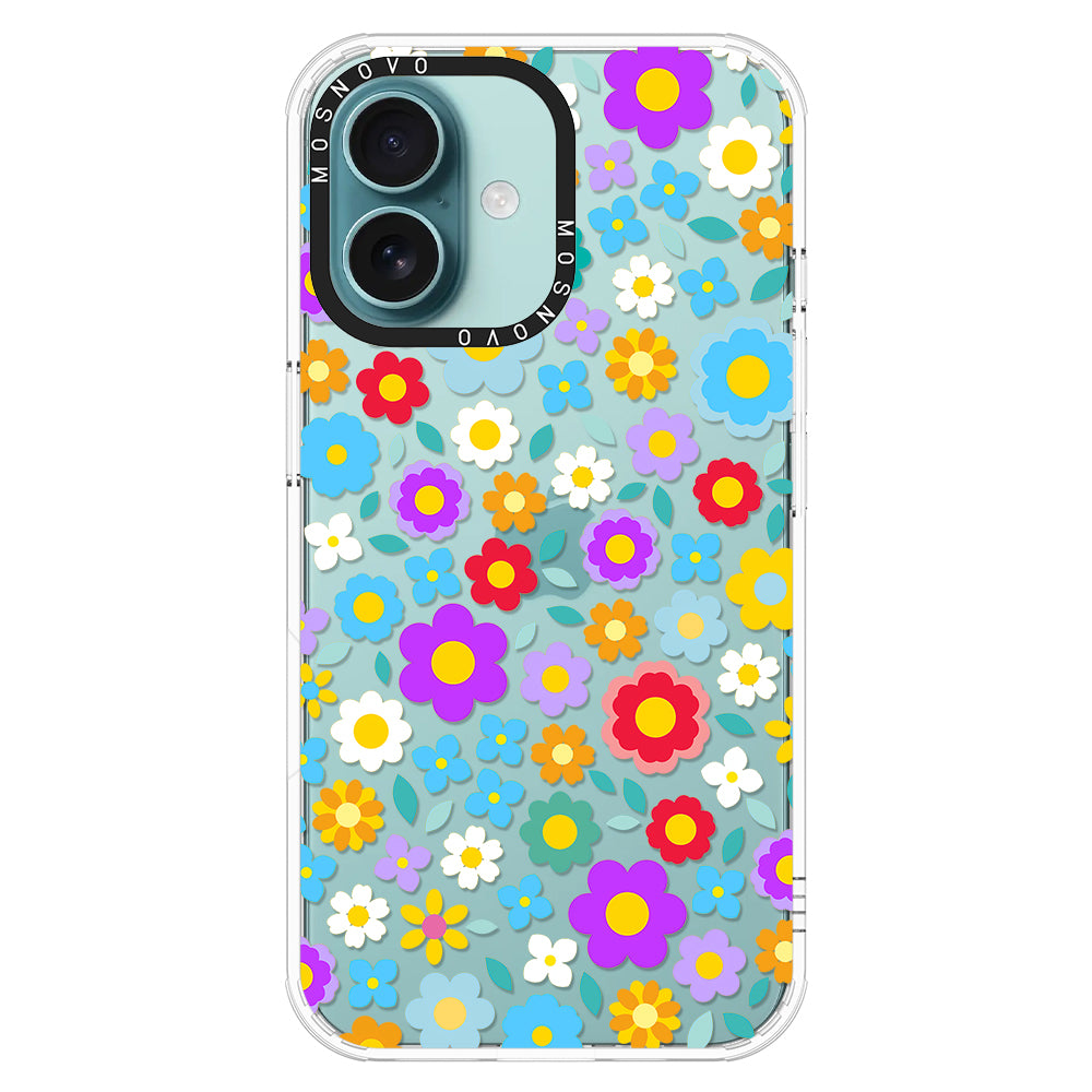 Retro Flower Phone Case - iPhone 16 Plus Case - MOSNOVO