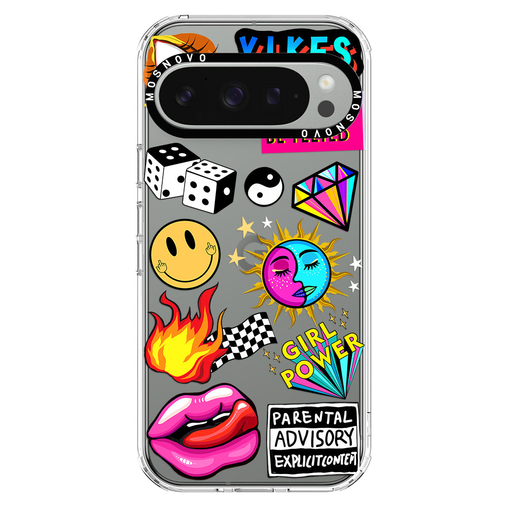 Funky Stickers Phone Case - Google Pixel 9 Pro XL Case