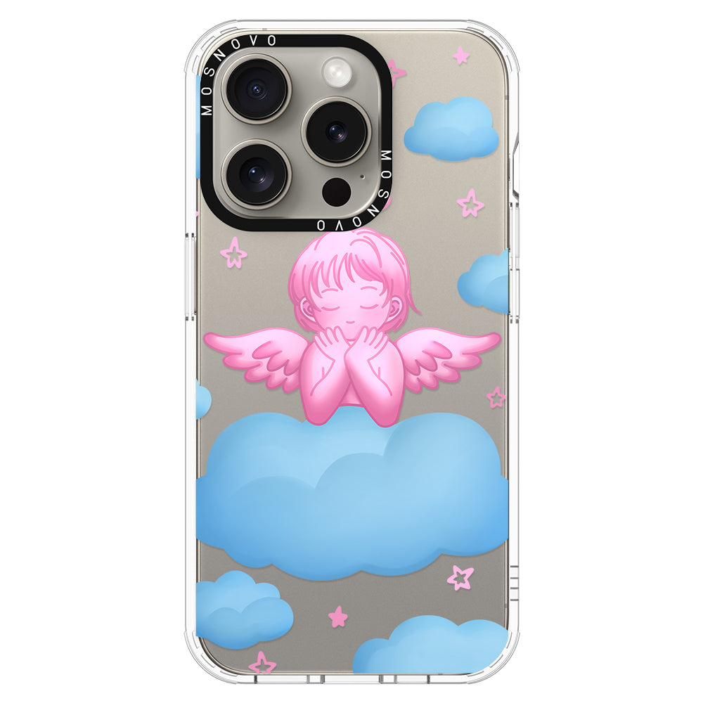 Pink Serenity Angel Phone Case - iPhone 15 Pro Case