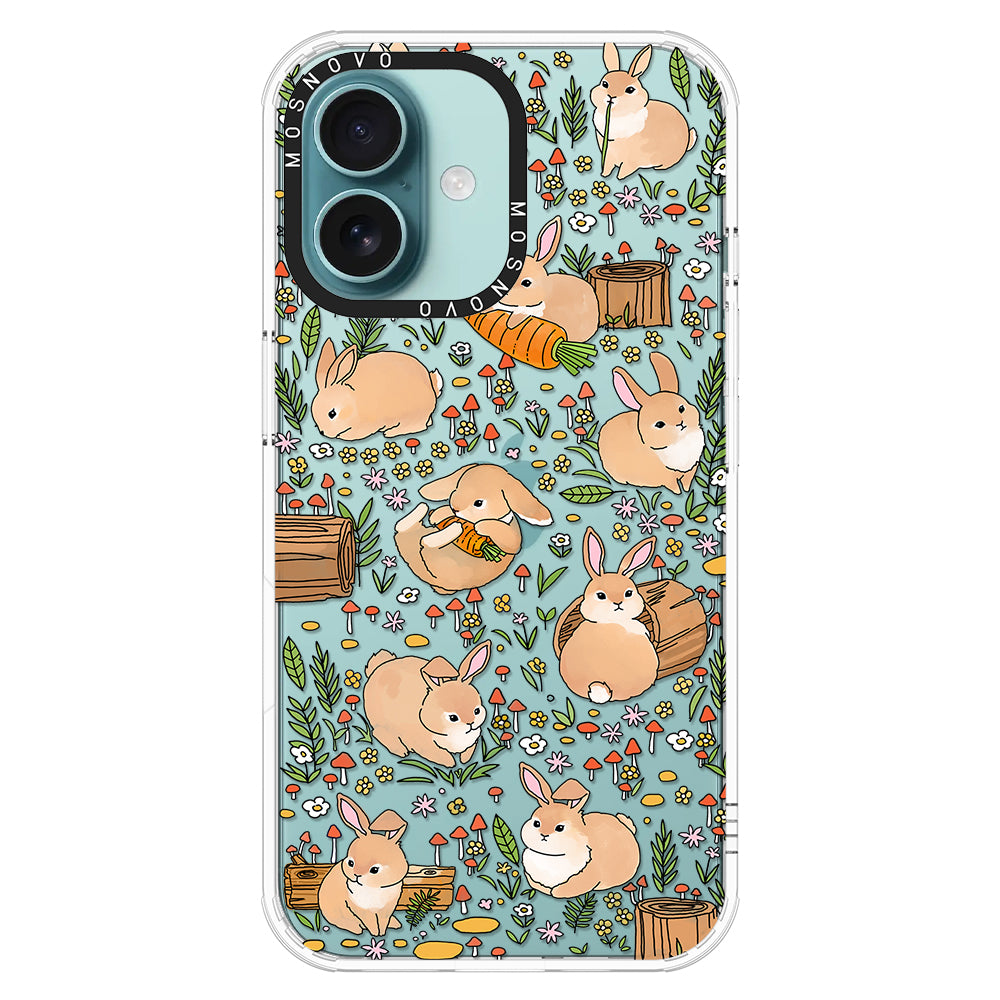 Cute Bunny Garden Phone Case - iPhone 16 Plus Case - MOSNOVO