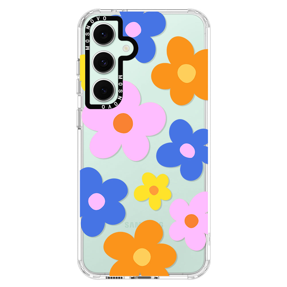 60's Groovy Flower Phone Case - Samsung Galaxy S24 FE Case - MOSNOVO