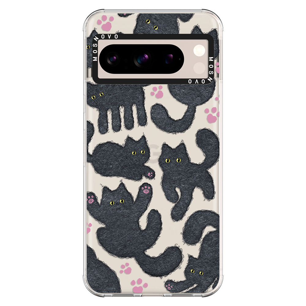 Black Furry Cat Phone Case - Google Pixel 8 Pro Case