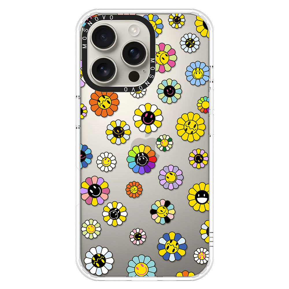 Flower Smiley Face Phone Case - iPhone 16 Pro Max Case - MOSNOVO