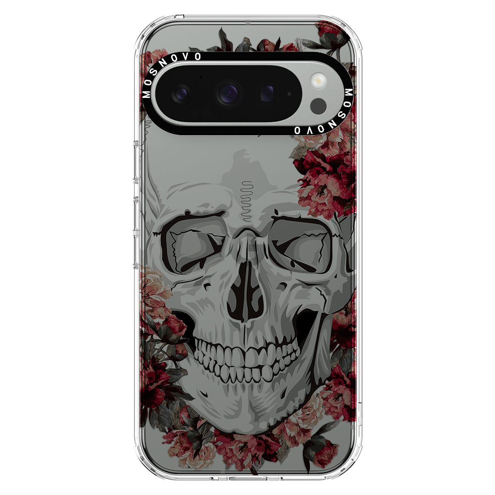 Red Flower Skull Phone Case - Google Pixel 9 Pro XL Case