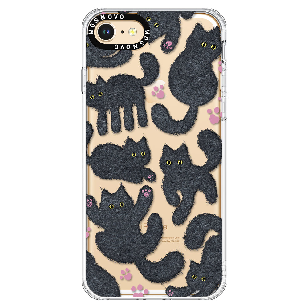 Black Furry Cat Phone Case - iPhone SE 2022 Case