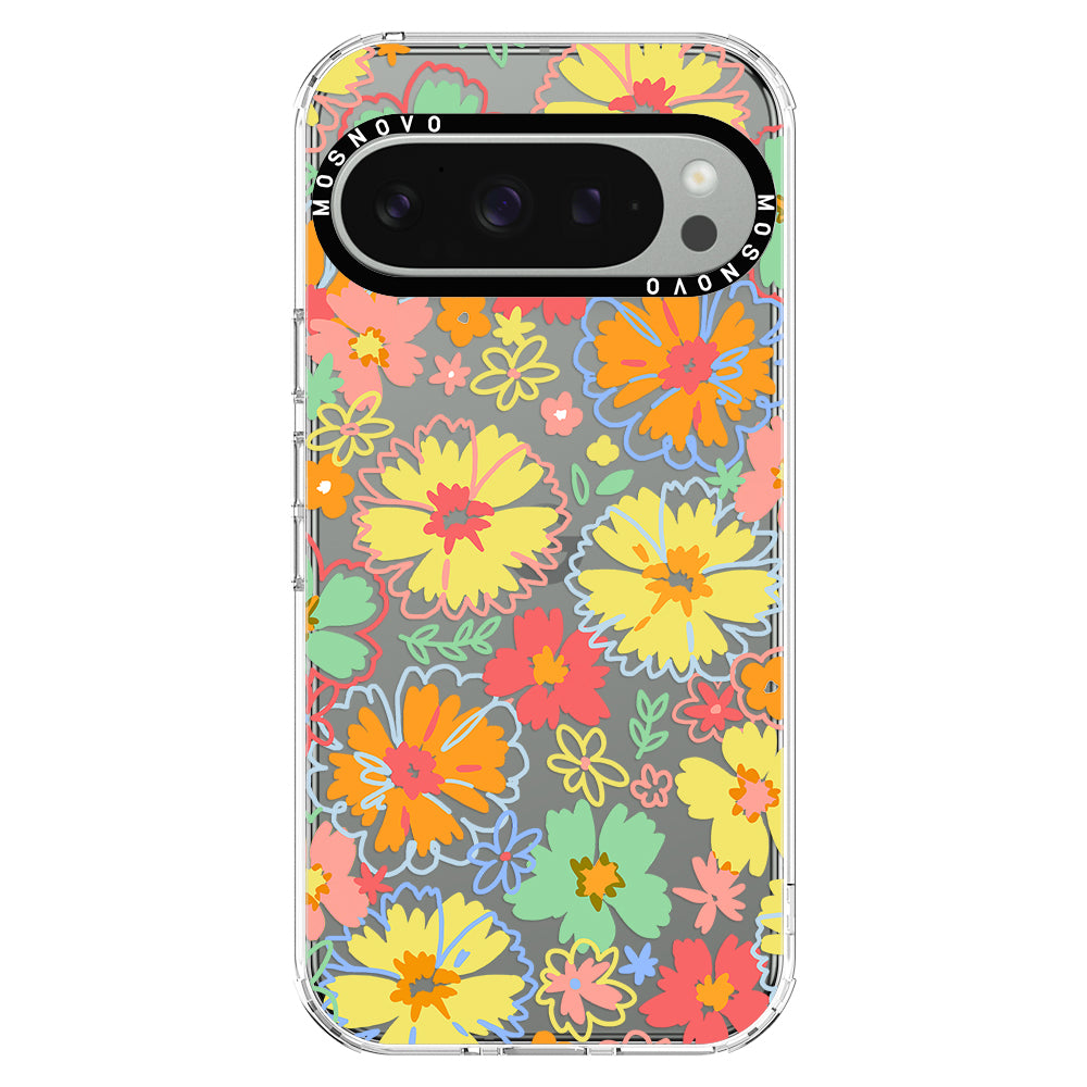 Retro Boho Hippie Flowers Phone Case - Google Pixel 9 Pro XL Case