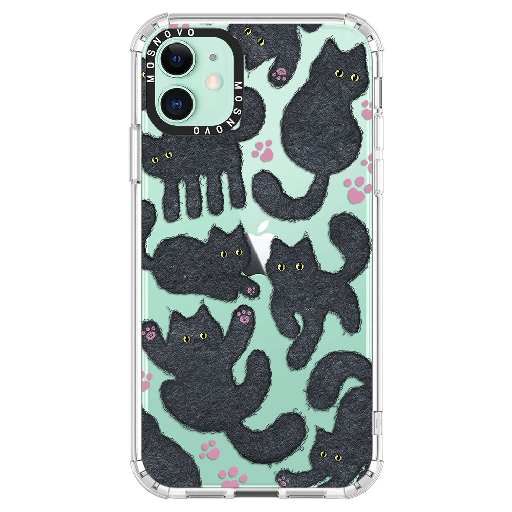 Black Furry Cat Phone Case - iPhone 11 Case