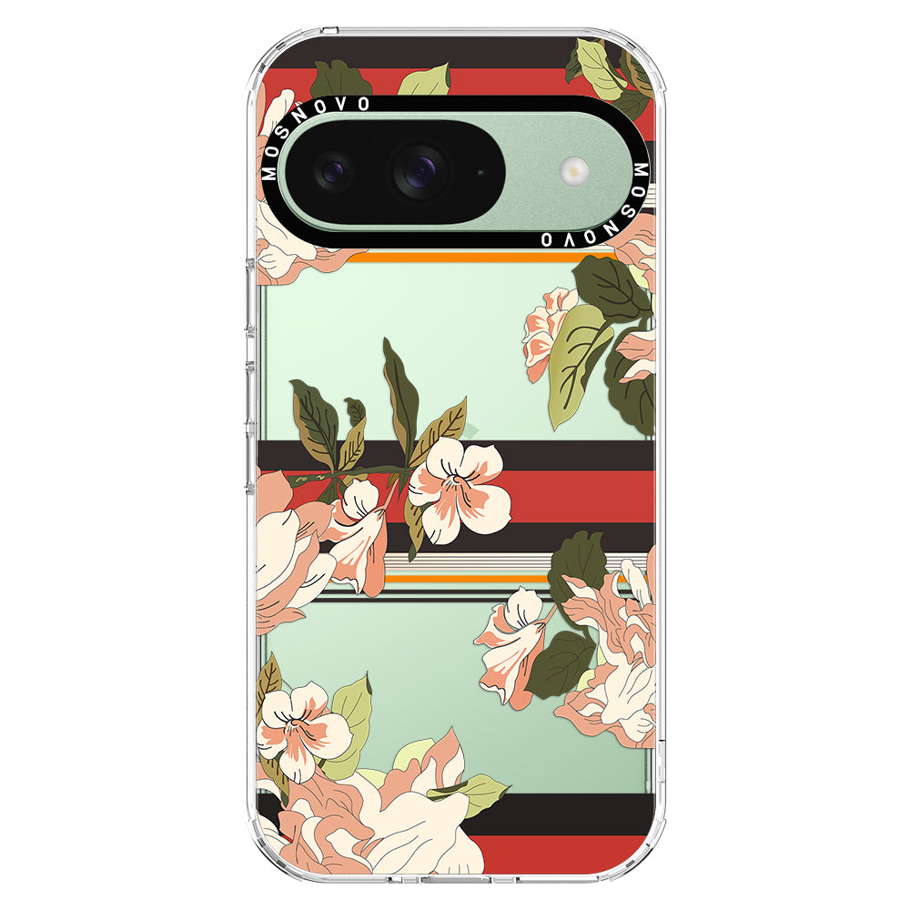 Classic Stripes Floral Phone Case - Google Pixel 9 Case