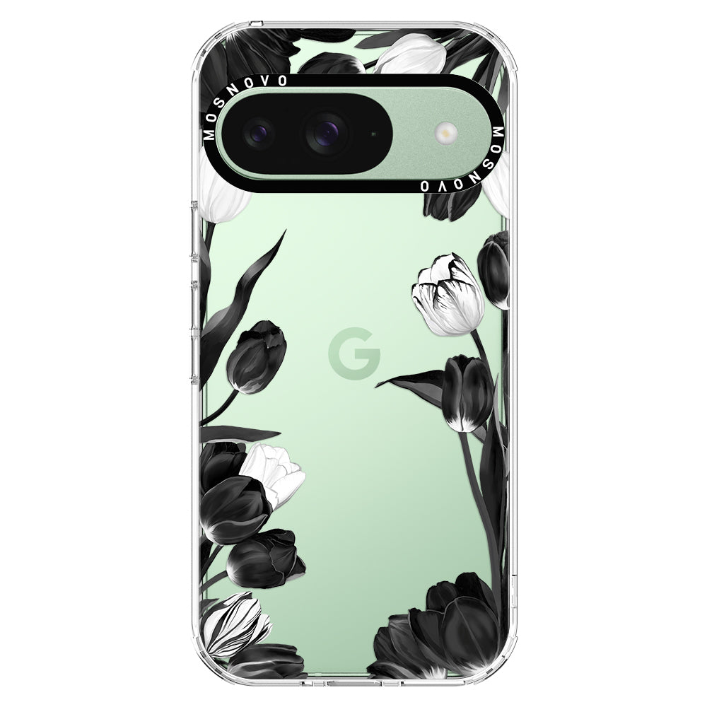 Black White Tulips Phone Case - Google Pixel 9 Case