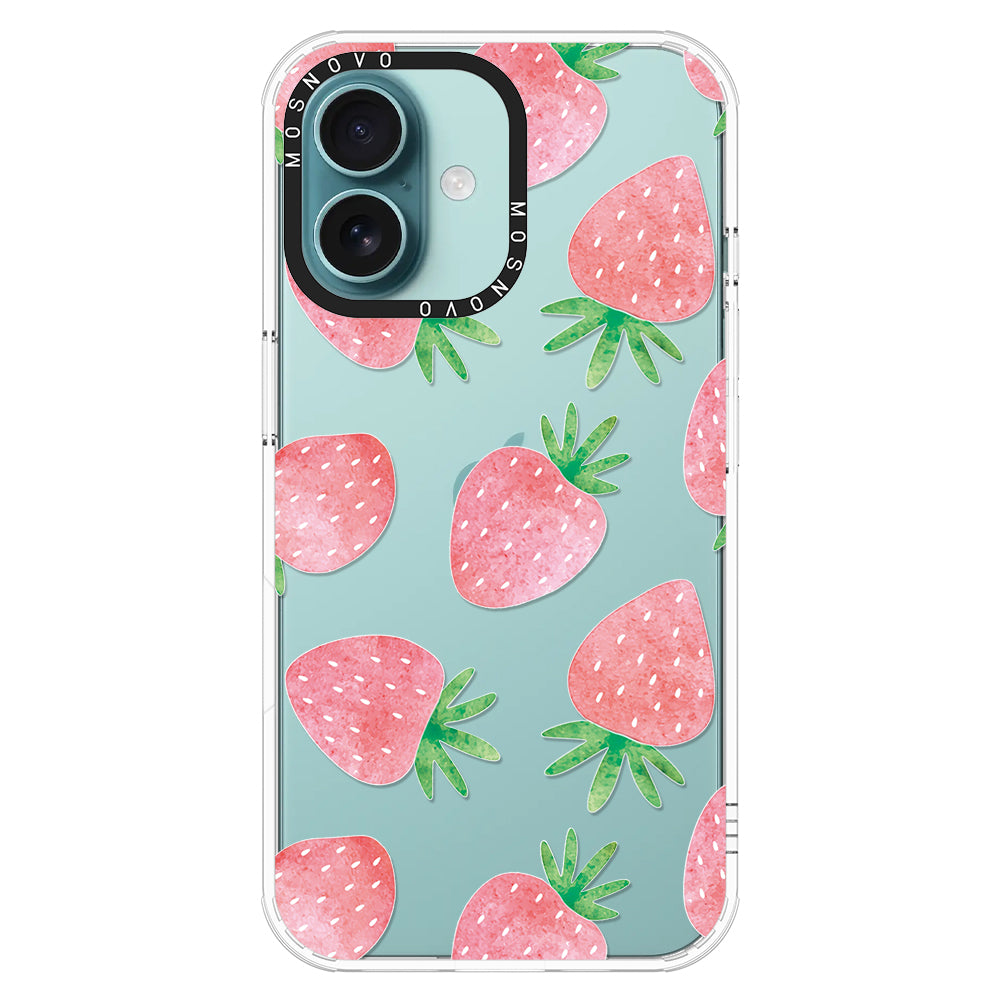 Pastel Strawberry Phone Case - iPhone 16 Case - MOSNOVO