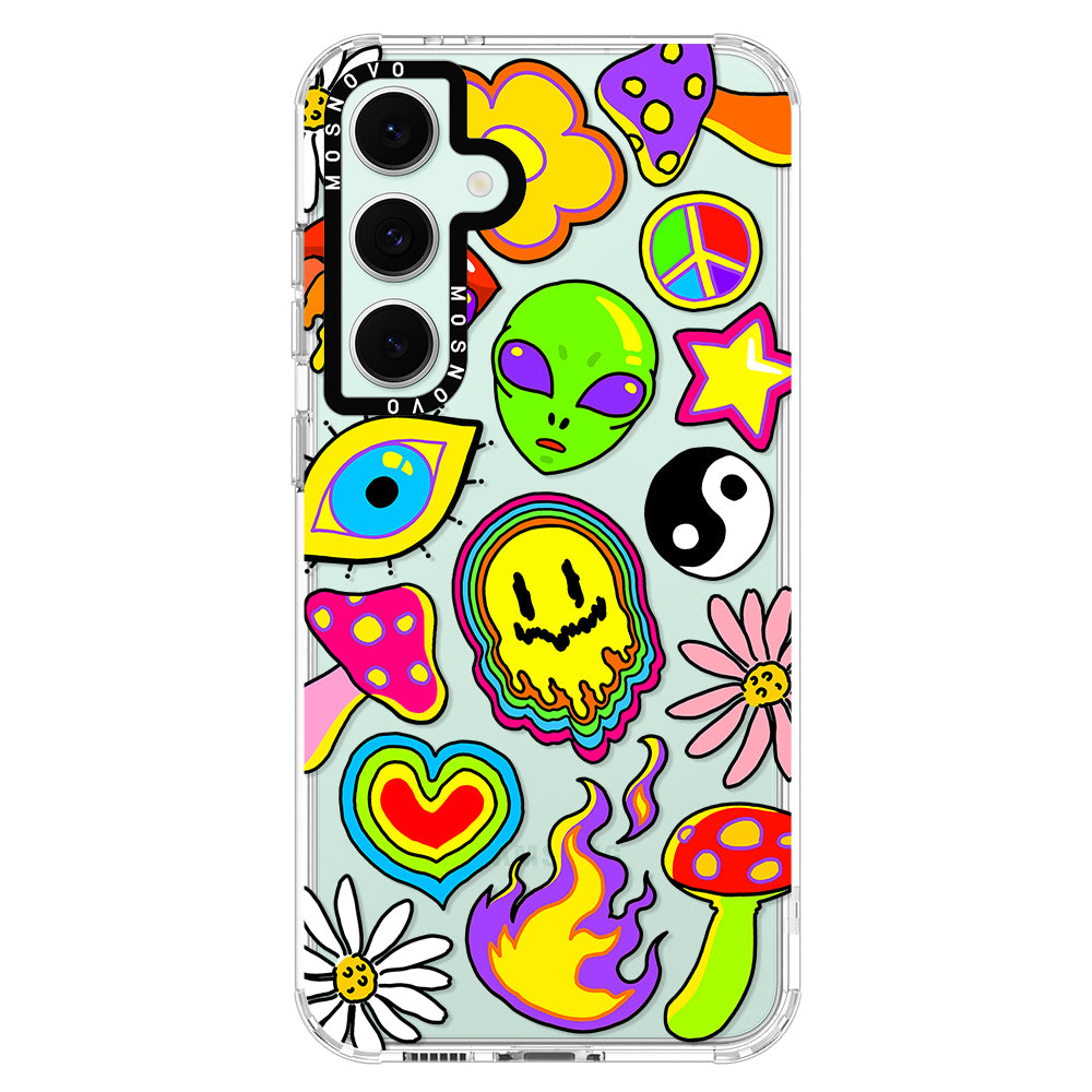 Hippie Rainbow Face Love Phone Case - Samsung Galaxy S24 FE Case - MOSNOVO