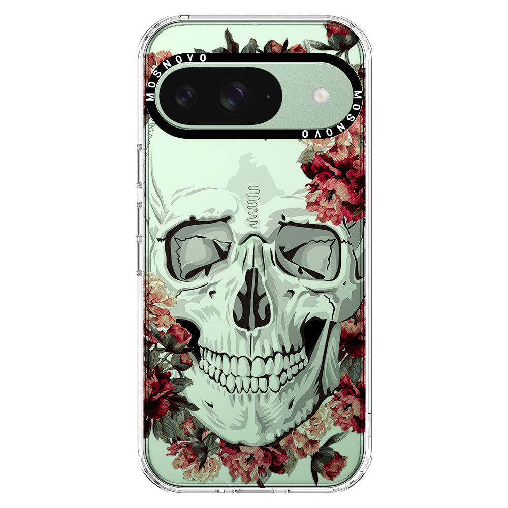 Red Flower Skull Phone Case - Google Pixel 9 Case