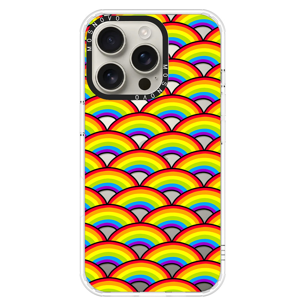 Rainbow Waves Phone Case - iPhone 16 Pro Case - MOSNOVO