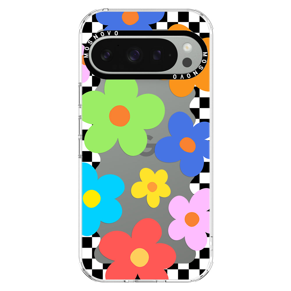 60's Checkered Floral Phone Case - Google Pixel 9 Pro XL Case