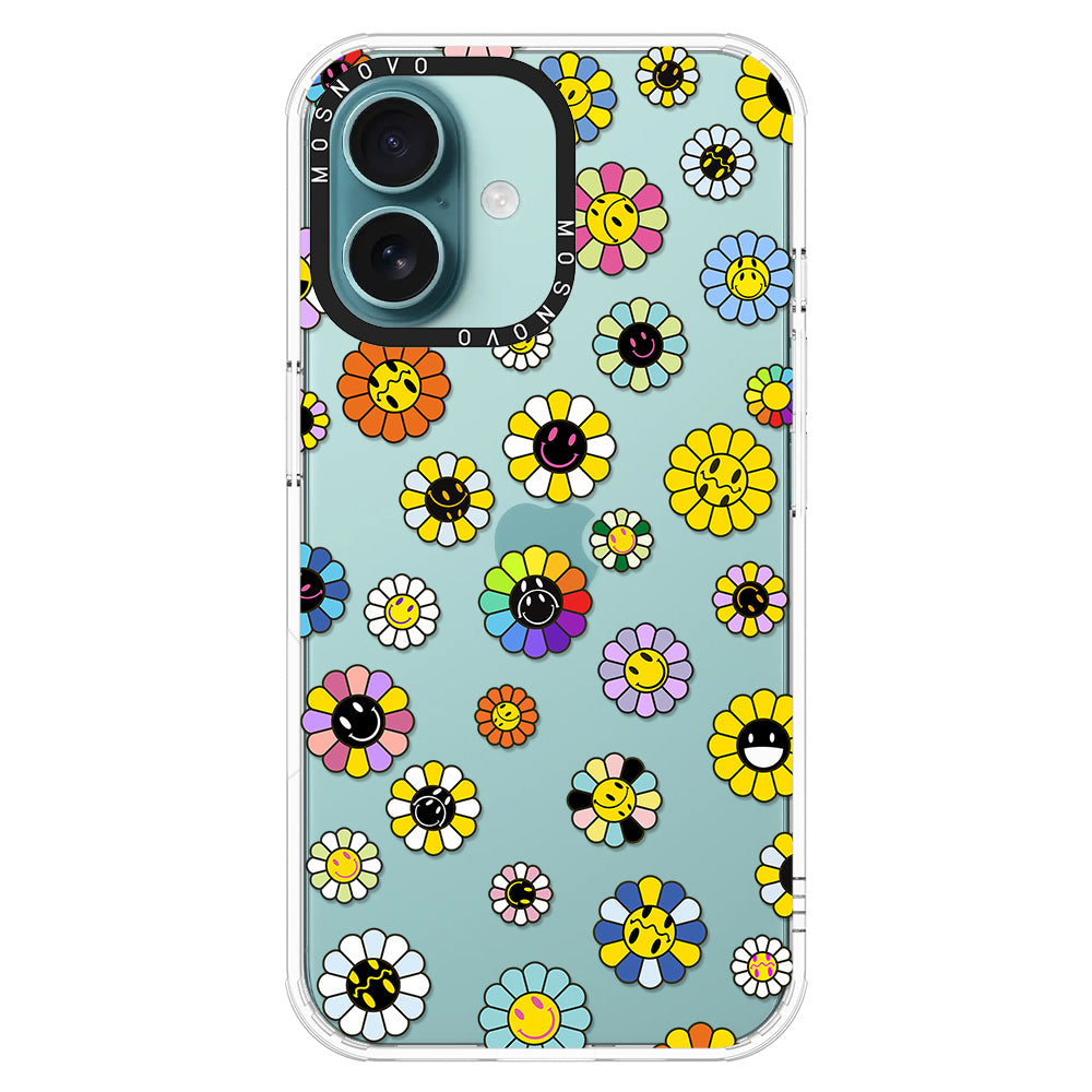 Flower Smiley Face Phone Case - iPhone 16 Case - MOSNOVO