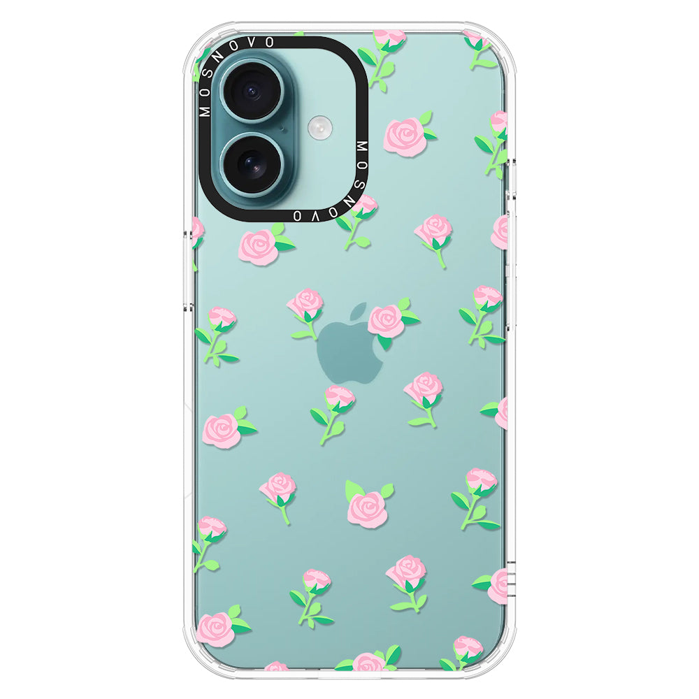 Pink Rose Floral Phone Case - iPhone 16 Case - MOSNOVO