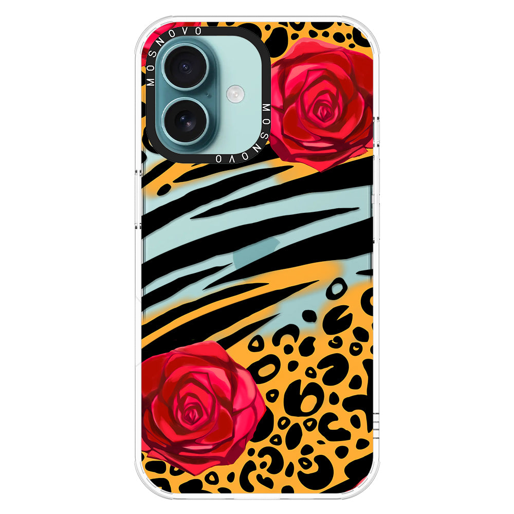 Wild Floral Leopard Phone Case - iPhone 16 Case - MOSNOVO