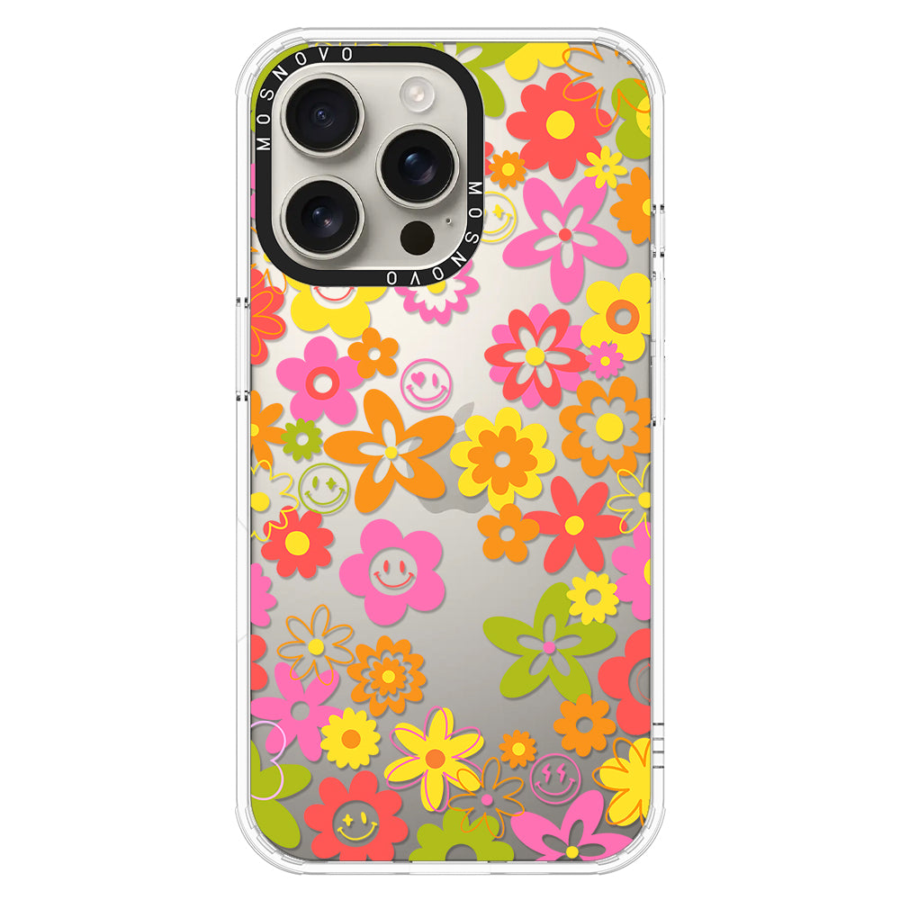 70's Groovy Floral Phone Case - iPhone 16 Pro Max Case - MOSNOVO