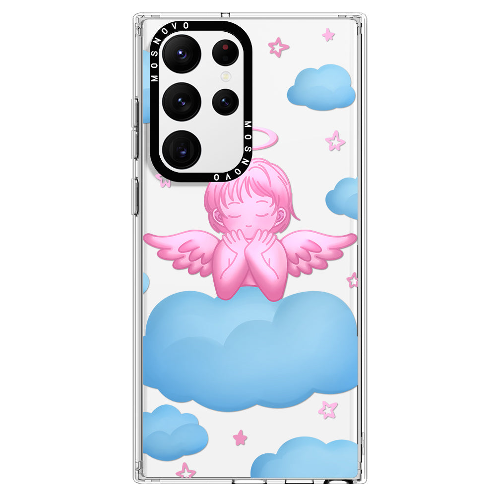 Pink Serenity Angel Phone Case - Samsung Galaxy S22 Ultra Case