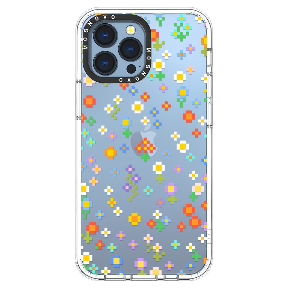 Pixel-Floral Phone Case - iPhone 13 Pro Max Case