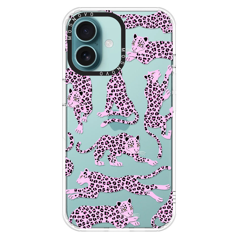 Pink Leopard Phone Case - iPhone 16 Plus Case - MOSNOVO