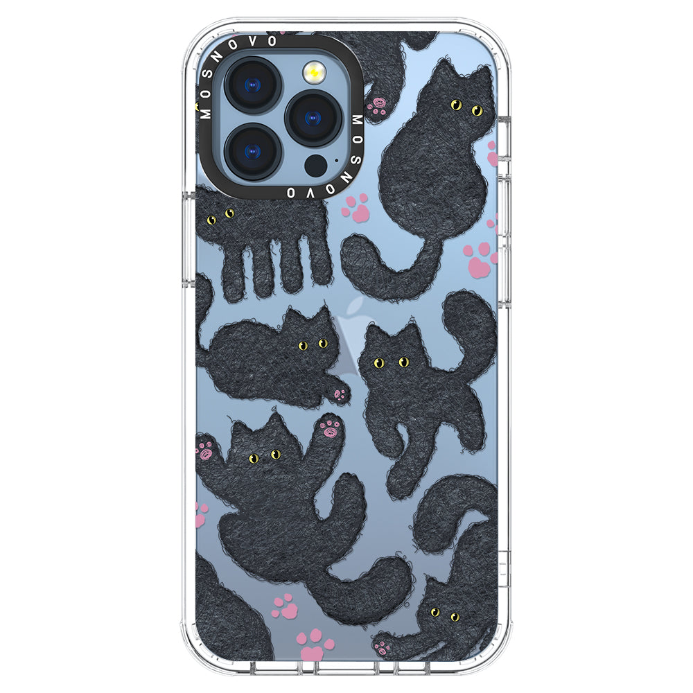 Black Furry Cat Phone Case - iPhone 13 Pro Max Case