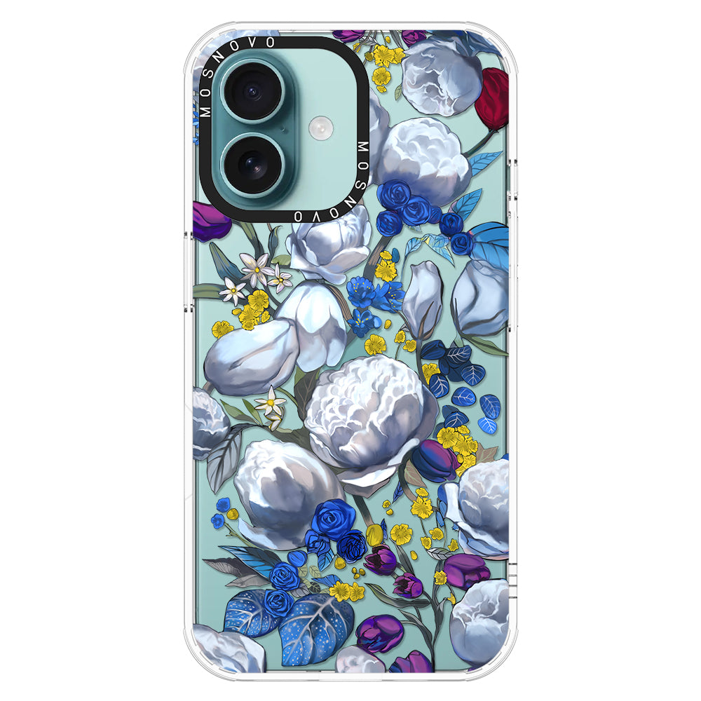 Purple Blue Floral Phone Case - iPhone 16 Case - MOSNOVO