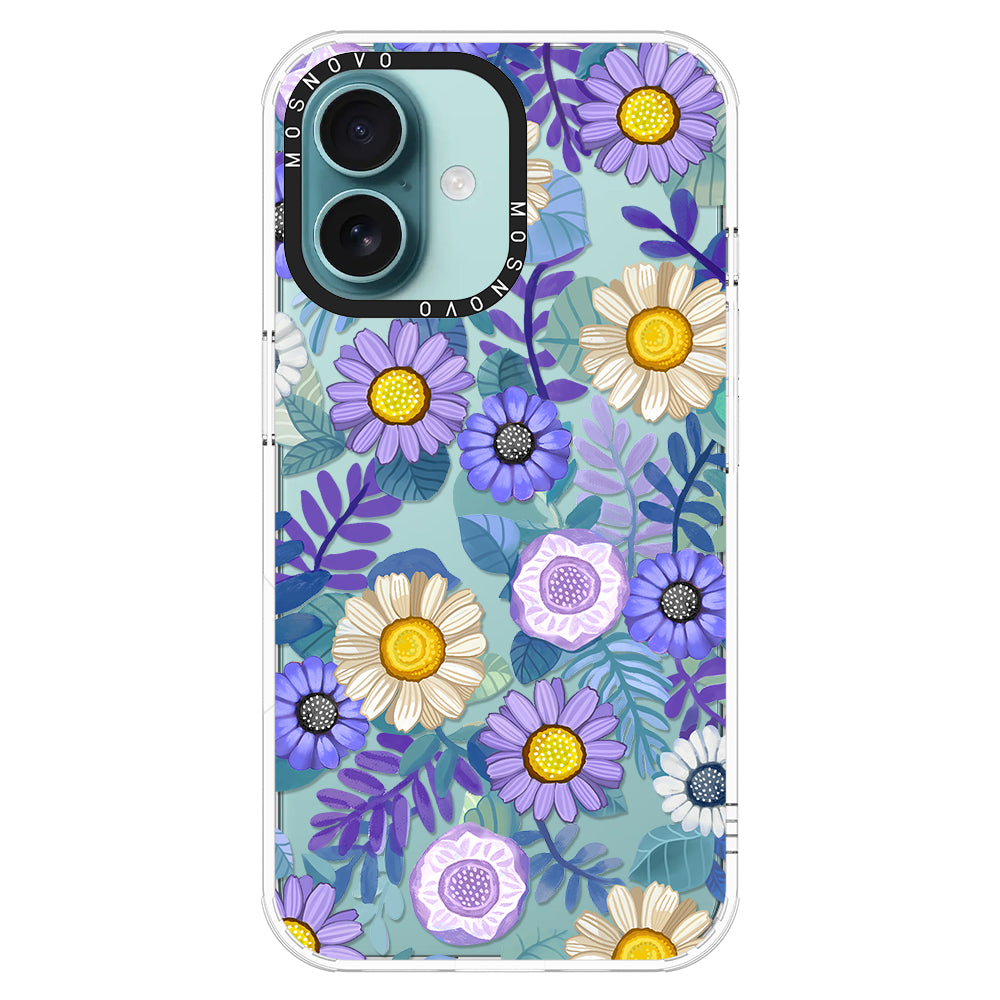 Purple Floral Phone Case - iPhone 16 Plus Case - MOSNOVO