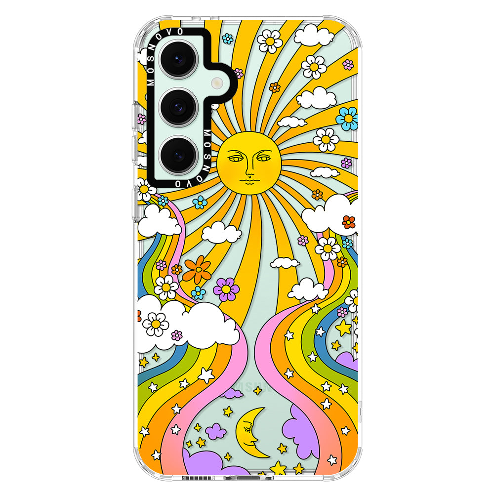 Rainbow Sun and Moon Phone Case - Samsung Galaxy S24 FE Case - MOSNOVO