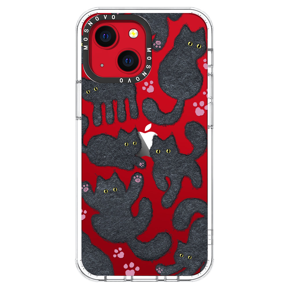 Black Furry Cat Phone Case - iPhone 13 Case