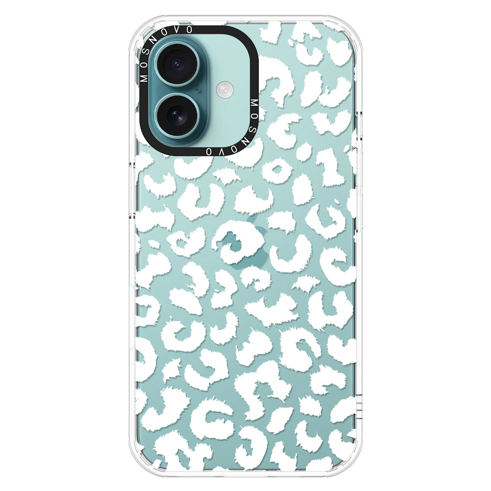 White Leopard Phone Case - iPhone 16 Plus Case - MOSNOVO