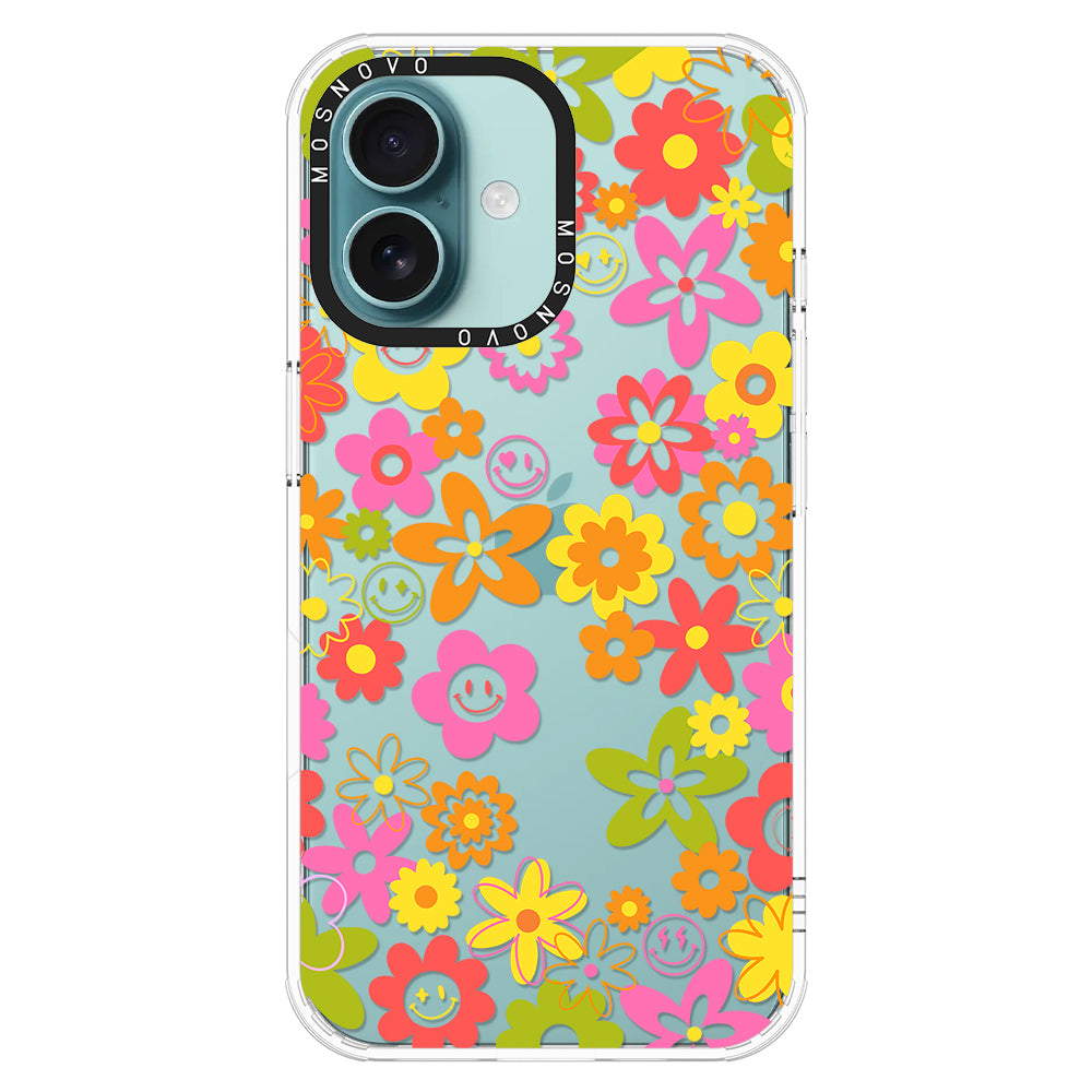 70's Groovy Floral Phone Case - iPhone 16 Case - MOSNOVO