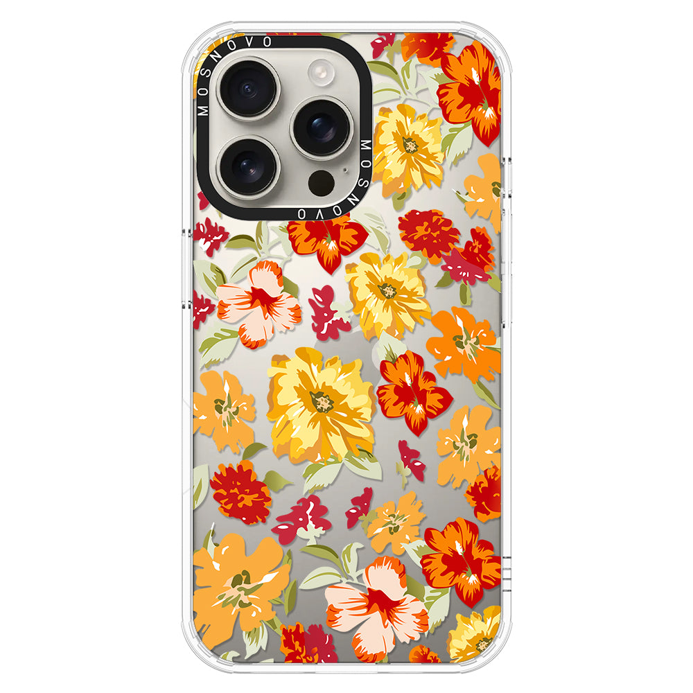 70s Boho Yellow Flower Phone Case - iPhone 16 Pro Max Case - MOSNOVO