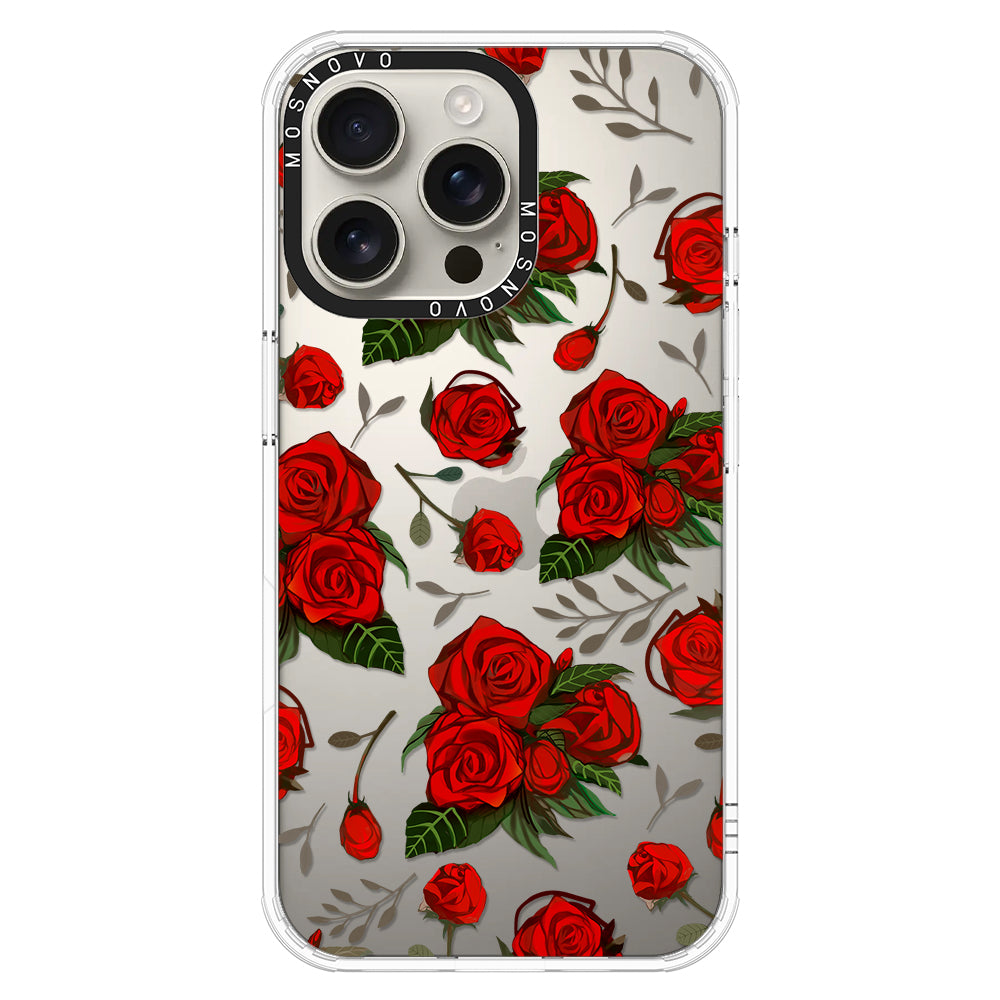 Simply Red Roses Phone Case - iPhone 16 Pro Max Case - MOSNOVO