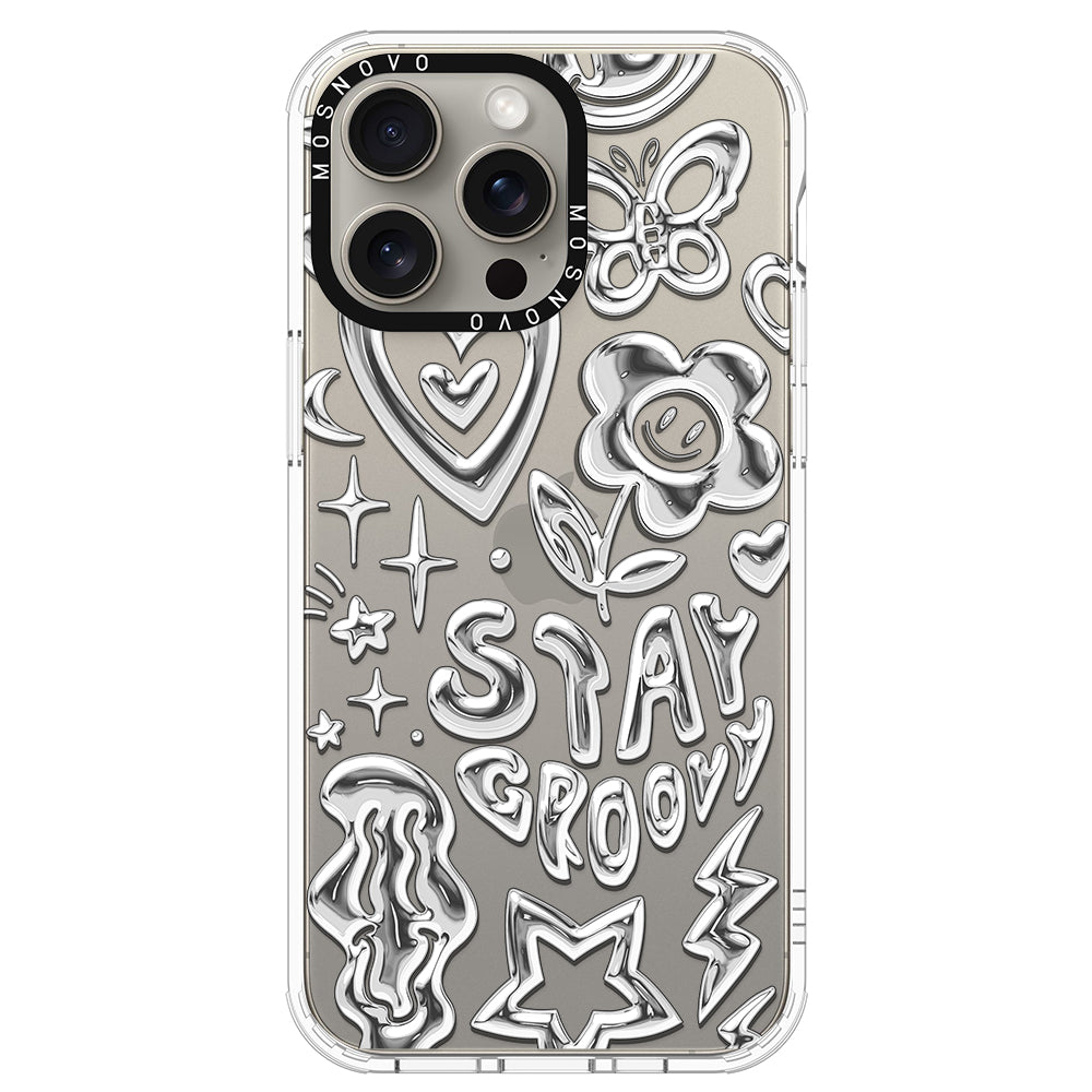 Silver Chrome Art (Flat Print) Phone Case - iPhone 15 Pro Max Case