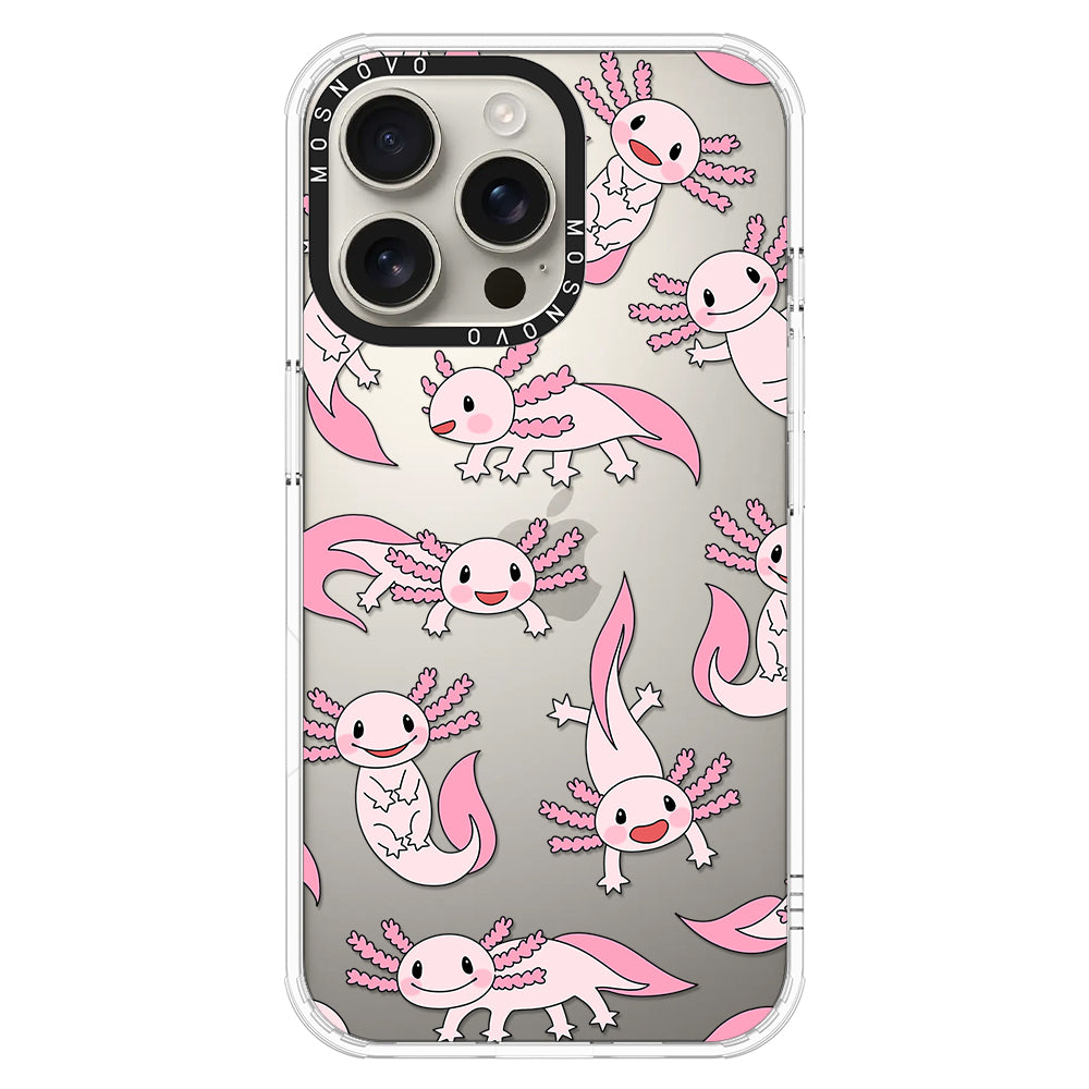 Pink Axolotl Phone Case - iPhone 16 Pro Max Case - MOSNOVO