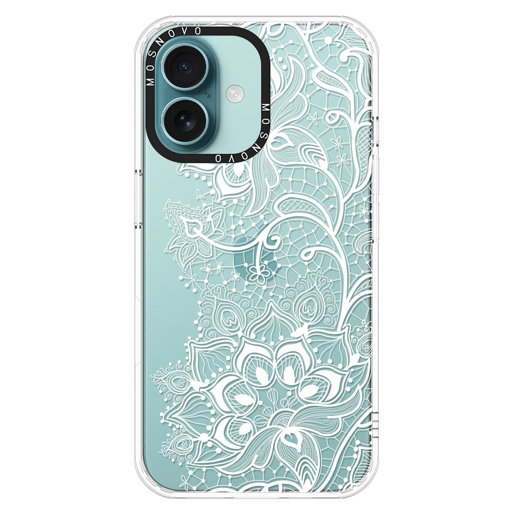 White Lotus Henna Phone Case - iPhone 16 Case - MOSNOVO