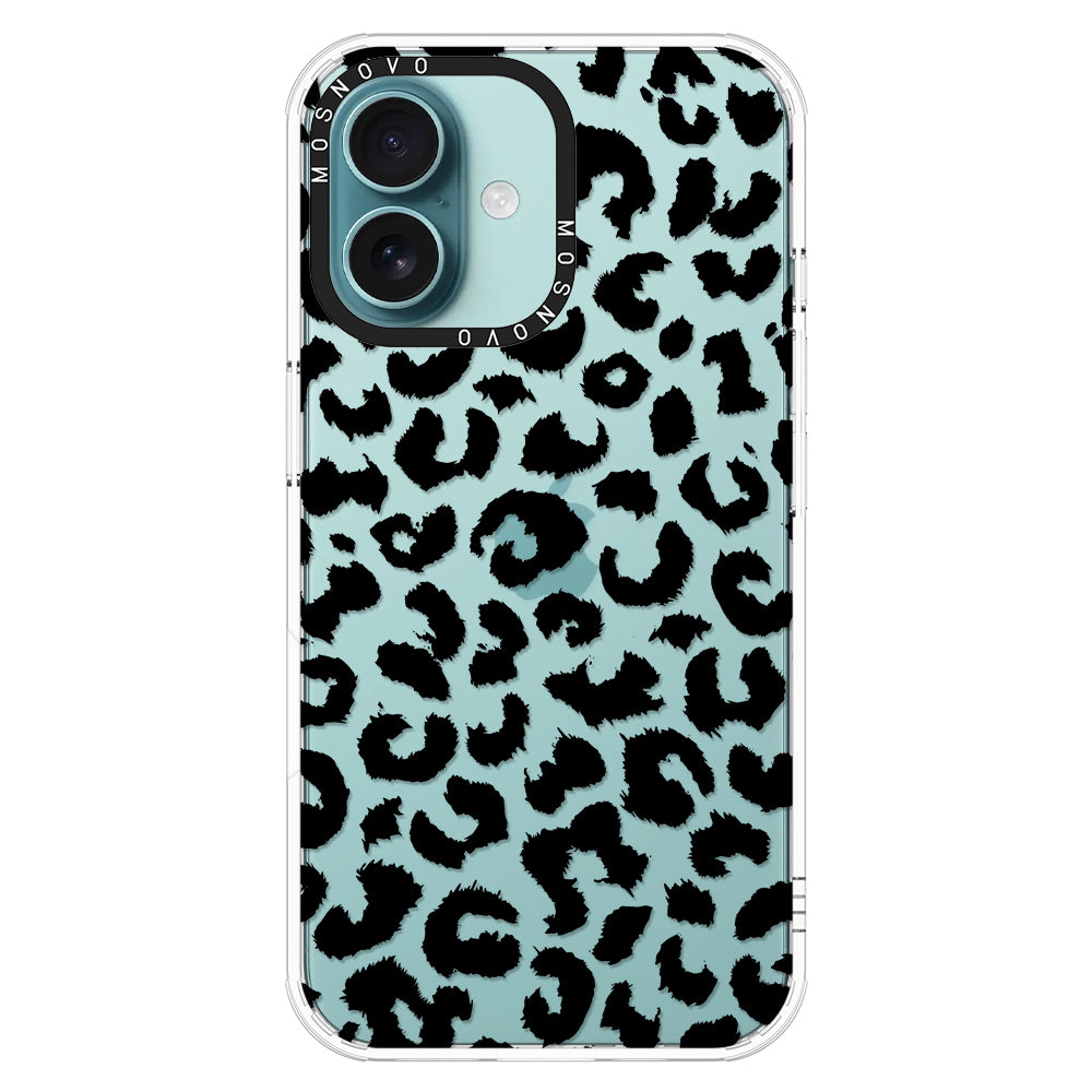 Black Leopard Phone Case - iPhone 16 Plus Case - MOSNOVO