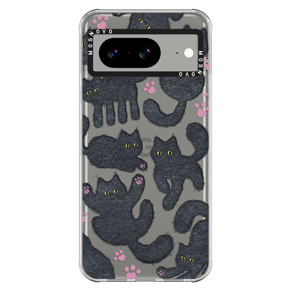 Black Furry Cat Phone Case - Google Pixel 8 Case