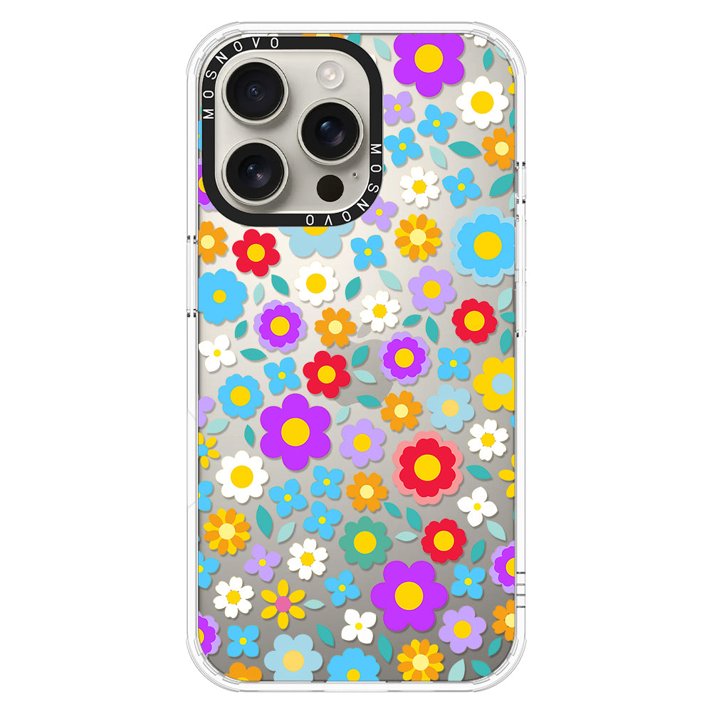 Retro Flower Phone Case - iPhone 16 Pro Max Case - MOSNOVO