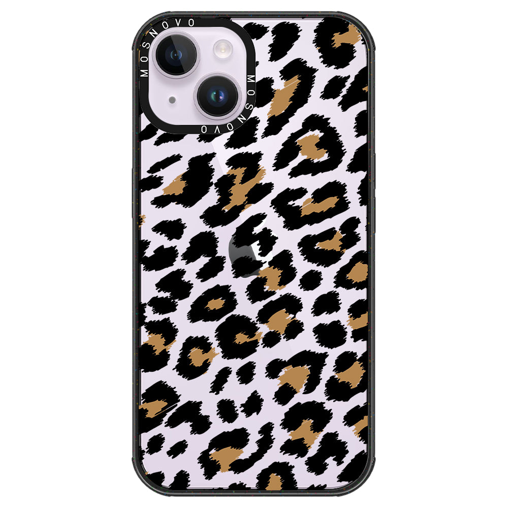 Leopard Print Phone Case - iPhone 14 Plus Case Clear Black ShockStone