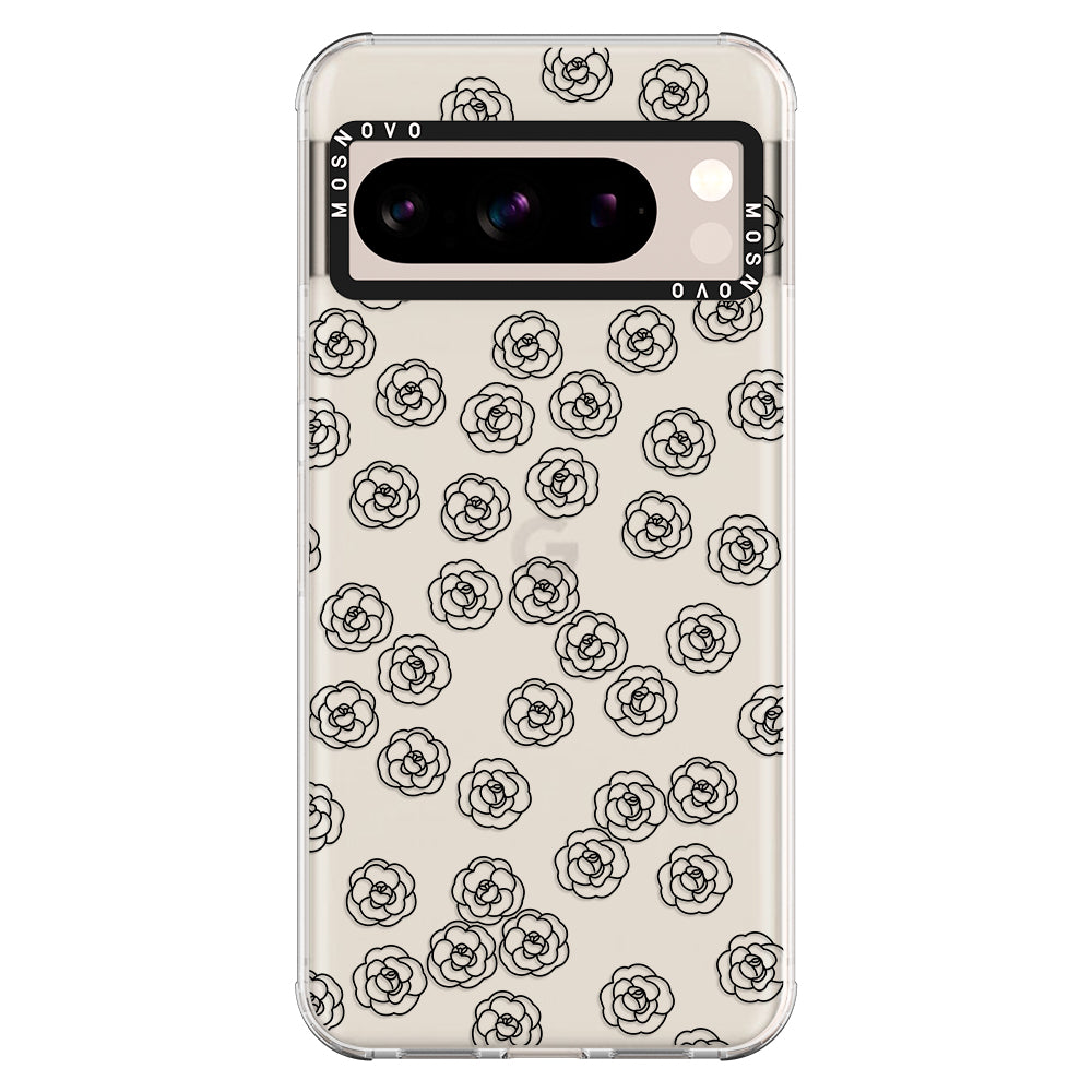 Linear Camelia Flower Phone Case - Google Pixel 8 Pro Case