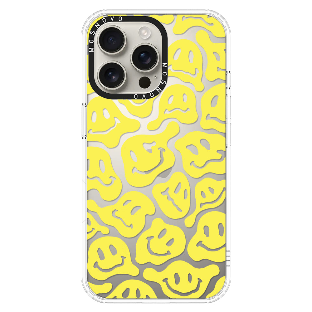 Melted Yellow Smiles Face Phone Case - iPhone 16 Pro Max Case - MOSNOVO