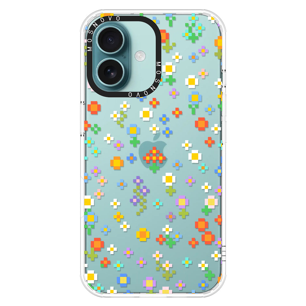 Pixel-Floral Phone Case - iPhone 16 Case