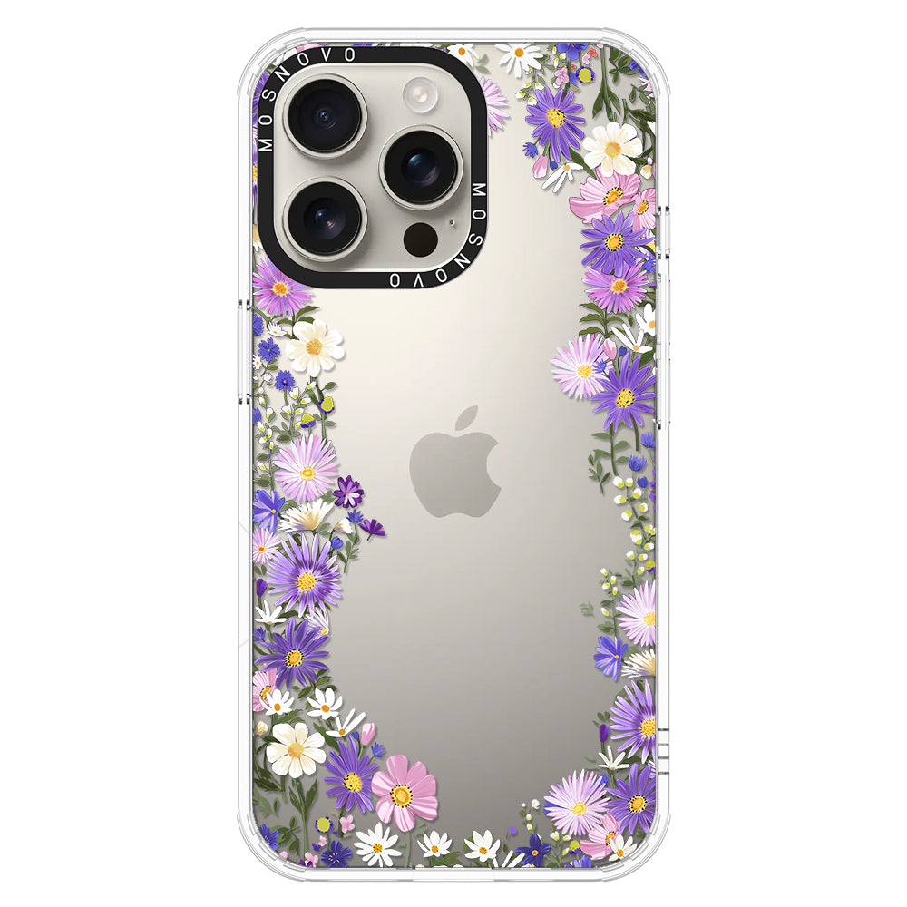 Purple Daisy Garden Phone Case - iPhone 16 Pro Max Case - MOSNOVO